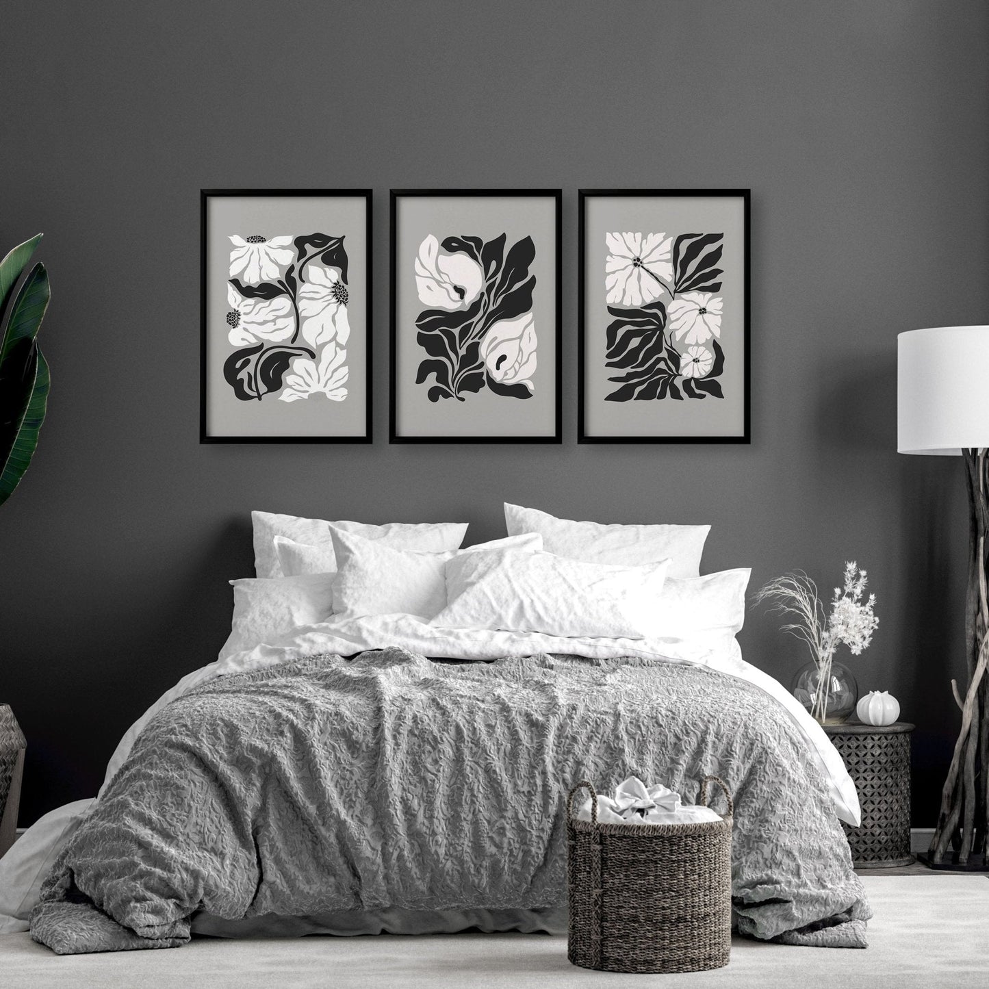 Canvas Prints Wall Decor | Set of 3 Botanical Wall art Prints