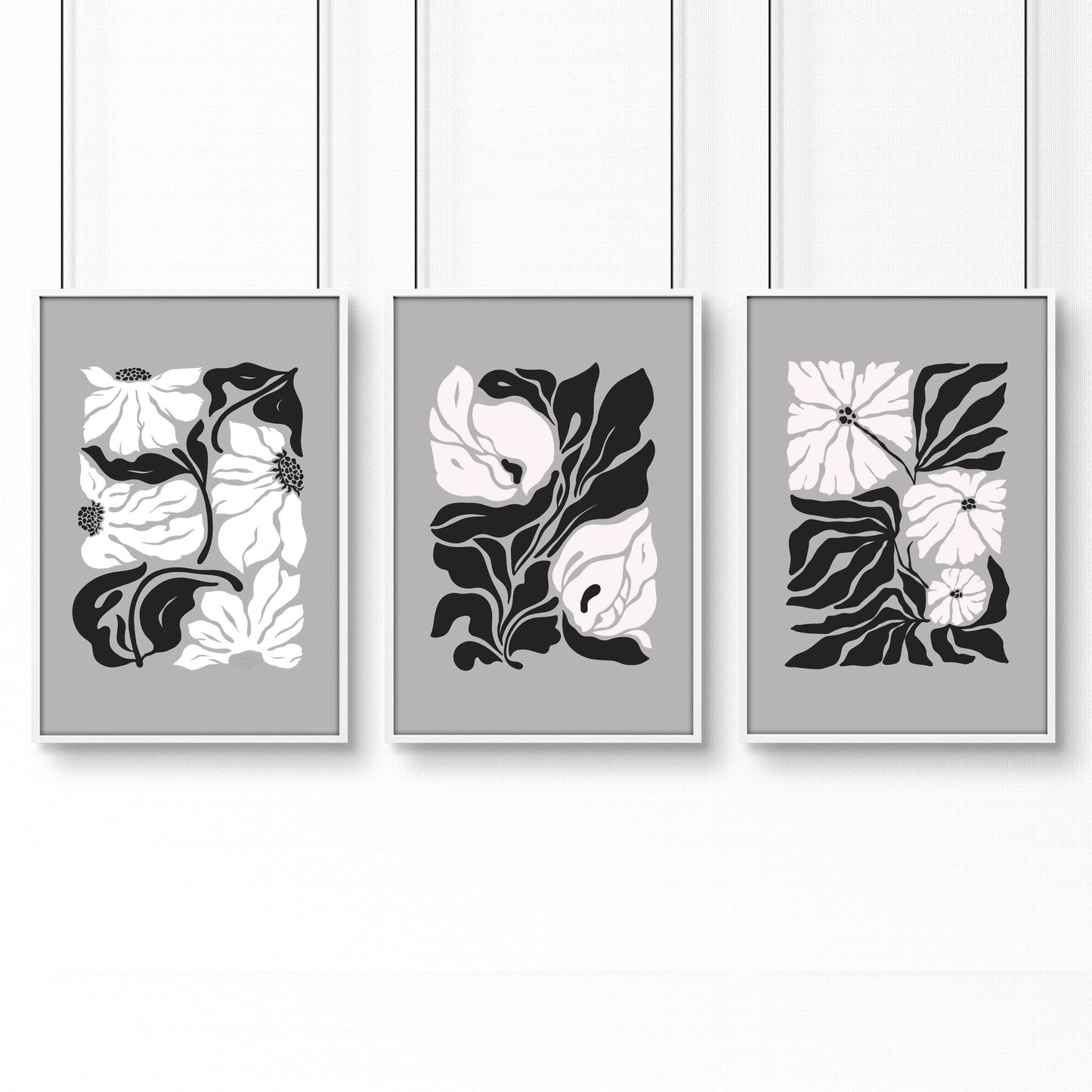 Canvas Prints Wall Decor | Set of 3 Botanical Wall art Prints