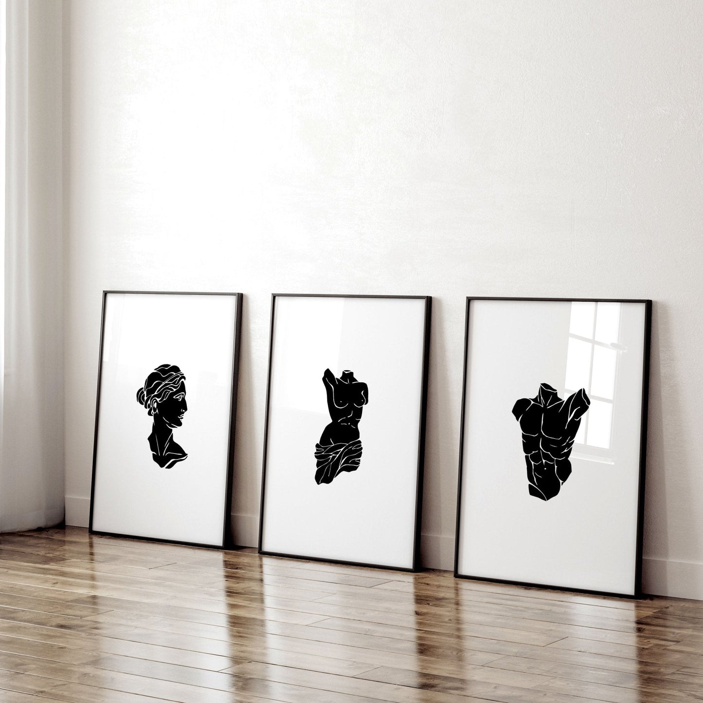Canvas Wall Hanging | Set of 3 Sculpture Wall art Prints