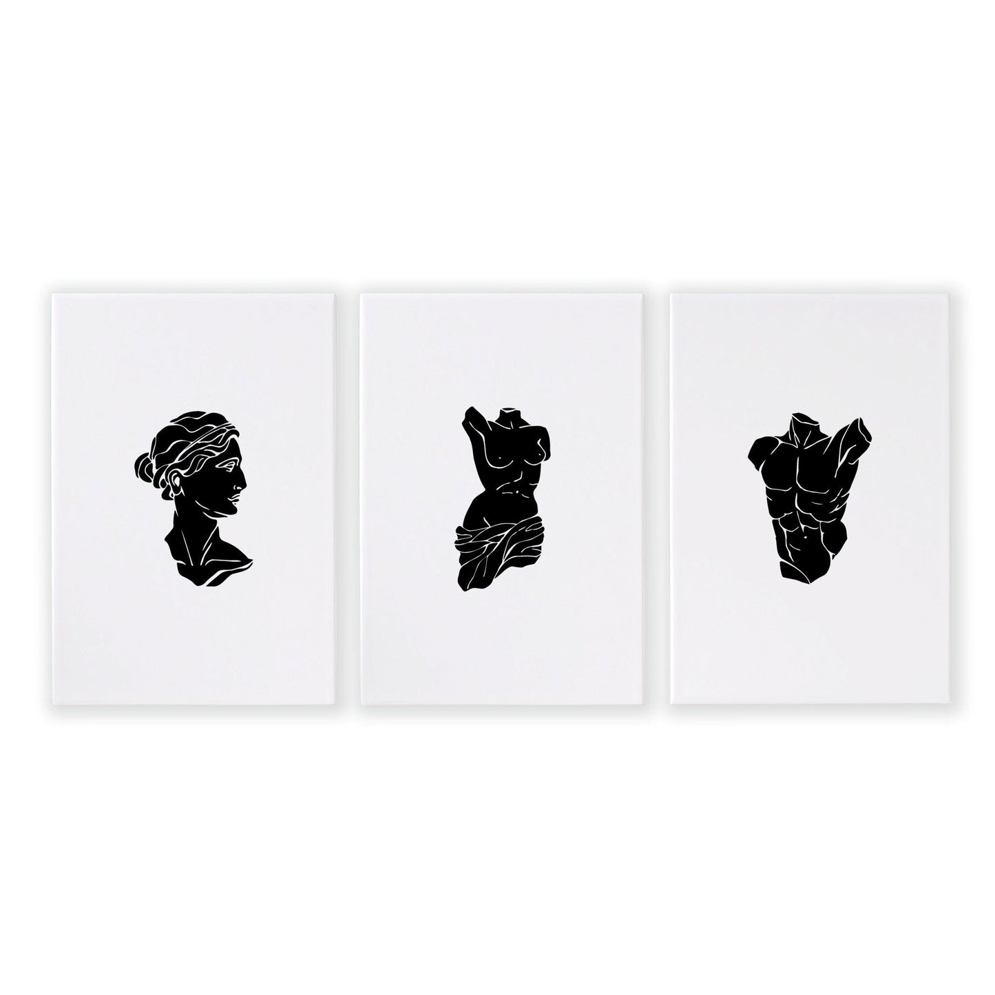 Canvas Wall Hanging | Set of 3 Sculpture Wall art Prints