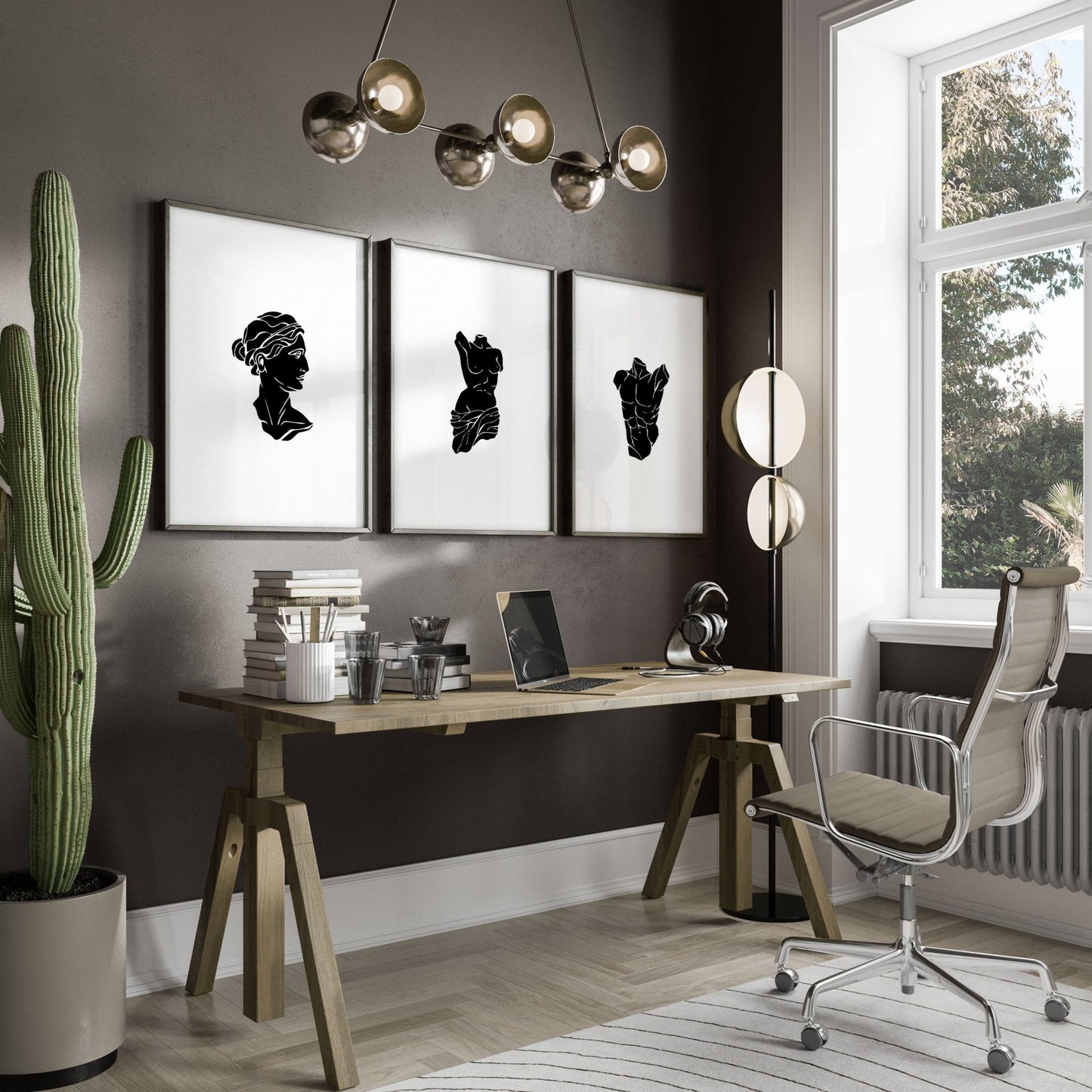 Canvas Wall Hanging | Set of 3 Sculpture Wall art Prints