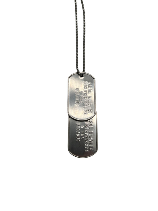 'CAPTAIN DANVERS' Military Dog Tags - Cosplay Costume Prop Replica - Stainless Steel Chains Included