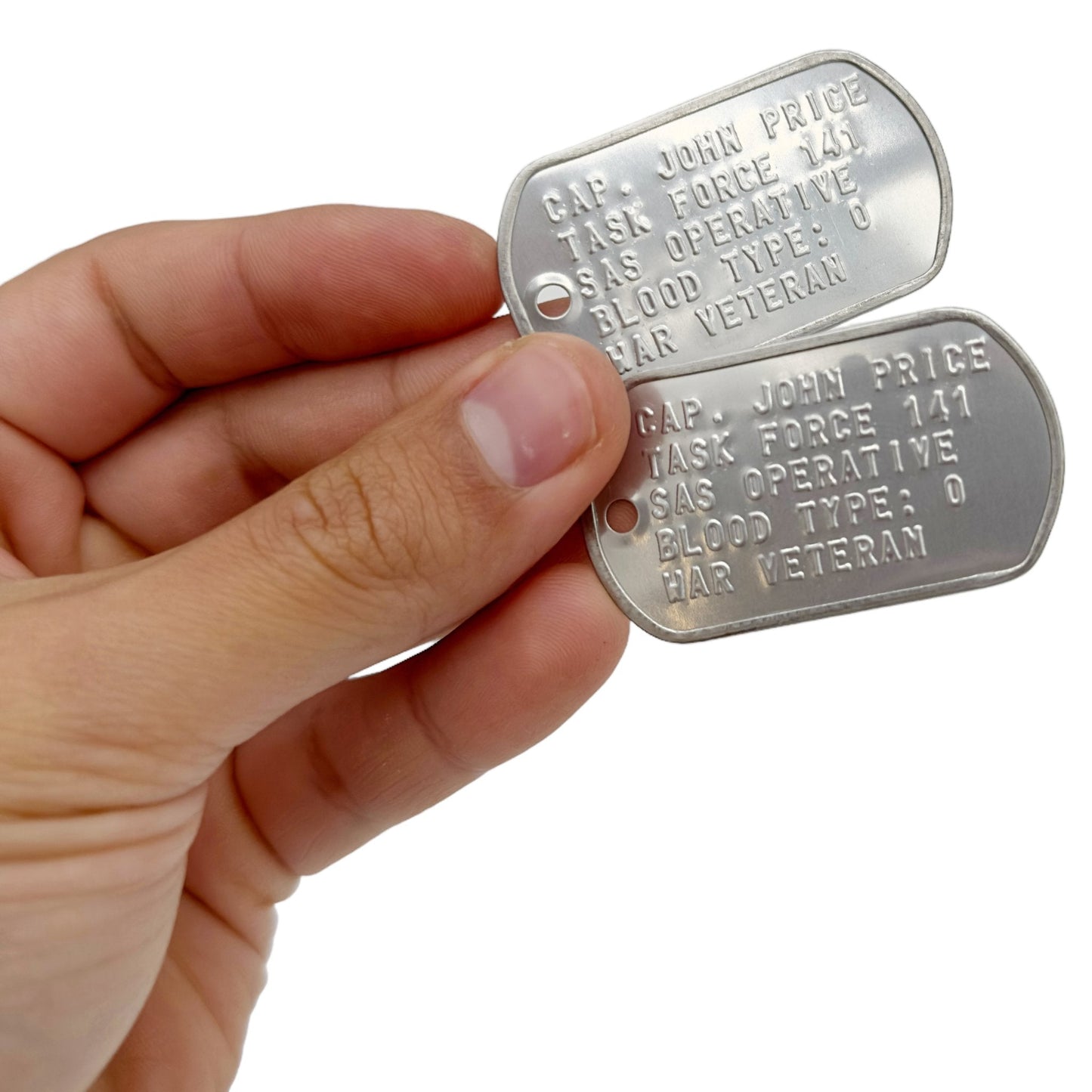 Captain John Price Military Dog Tag Set- Stainless Steel - Chains Included