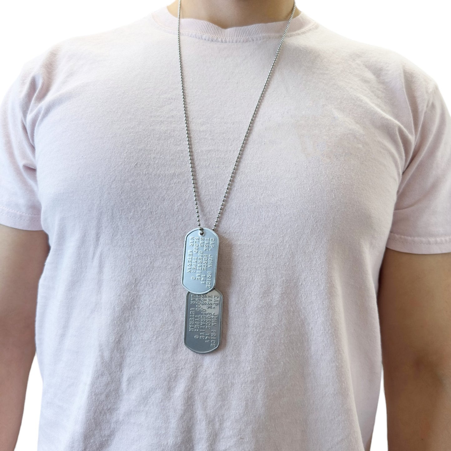 Captain John Price Military Dog Tag Set- Stainless Steel - Chains Included