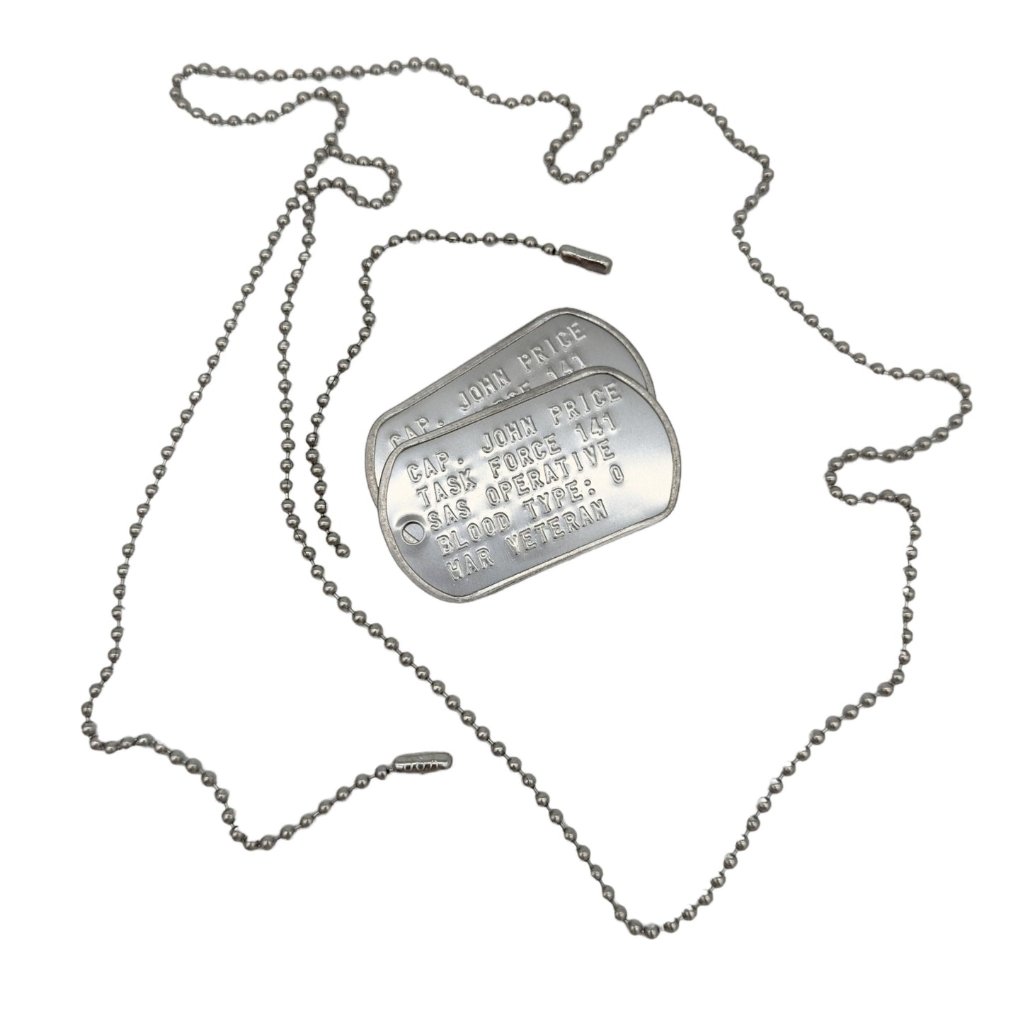 Captain John Price Military Dog Tag Set- Stainless Steel - Chains Included