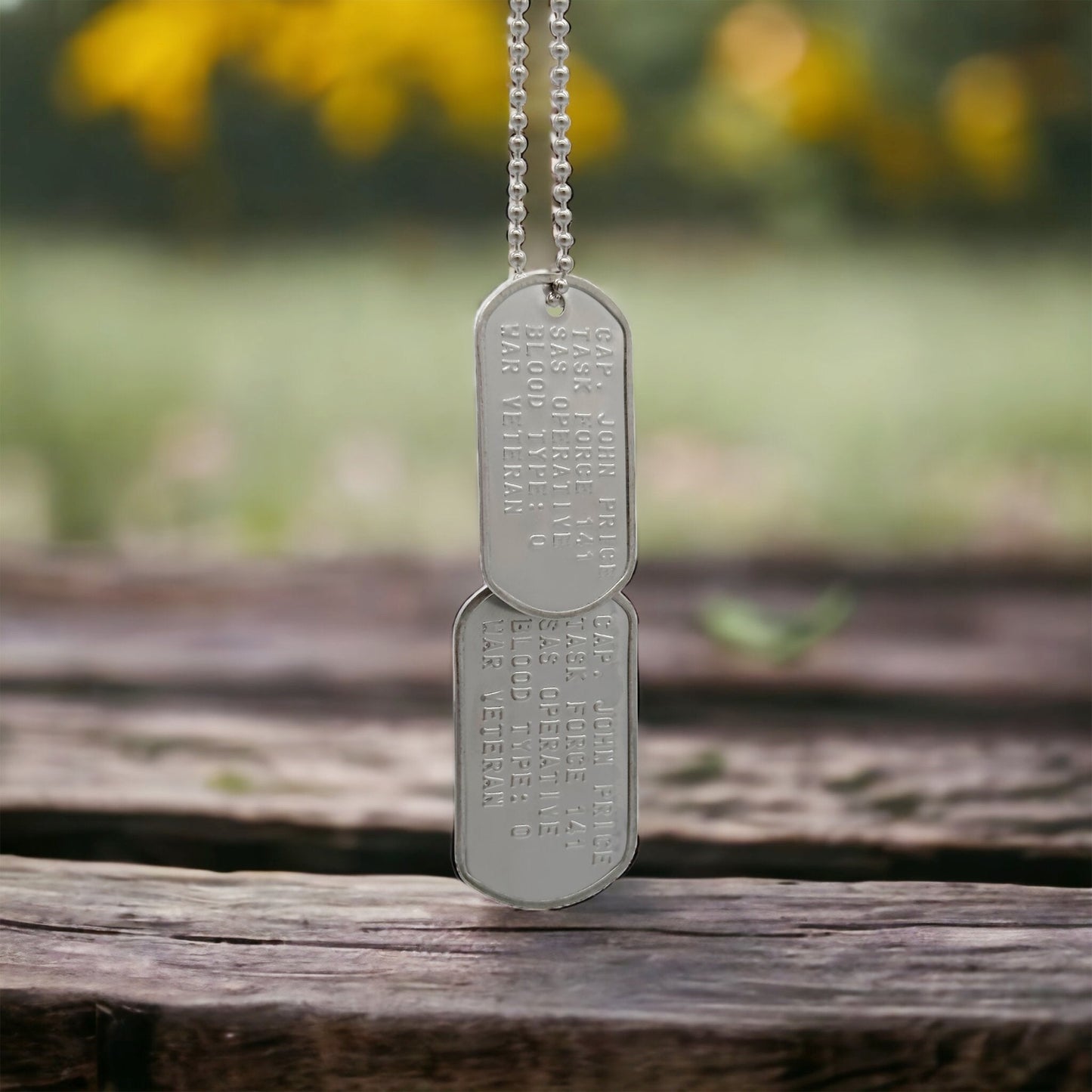 Captain John Price Military Dog Tag Set- Stainless Steel - Chains Included