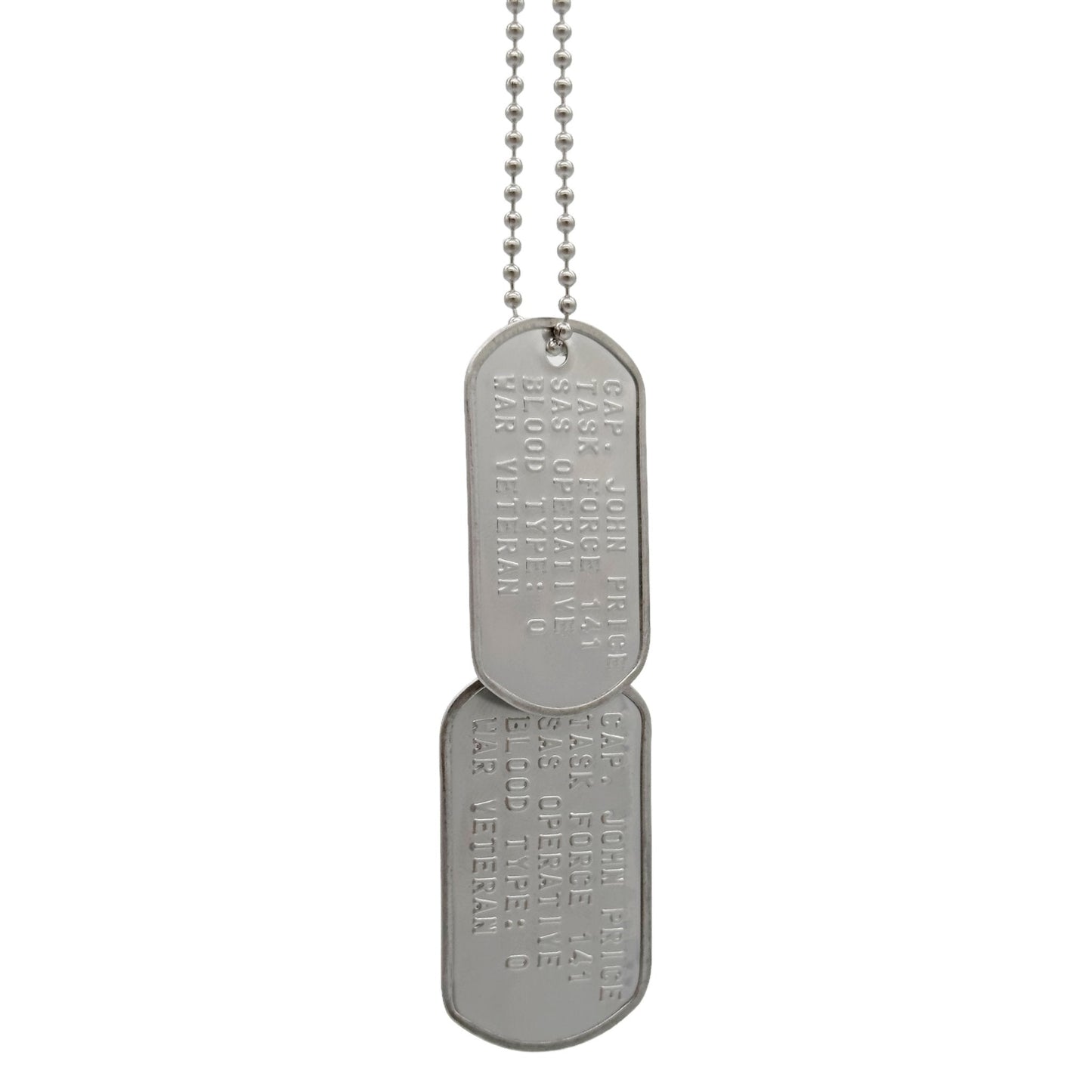 Captain John Price Military Dog Tag Set- Stainless Steel - Chains Included