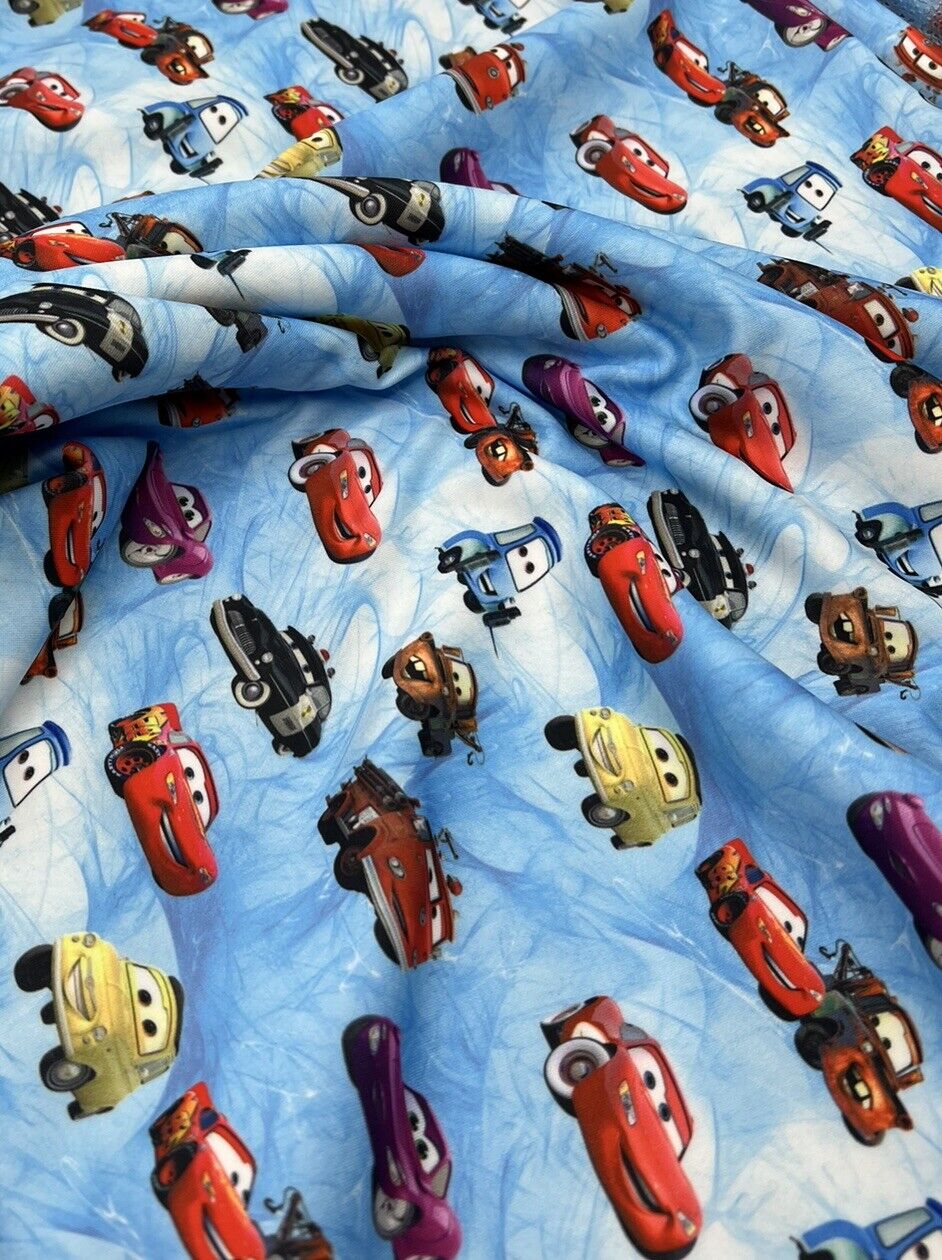 Car Printed Plain Scuba 4 Way Stretch Jersey Fabric