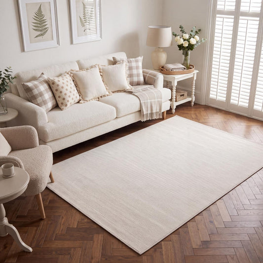 Carmel Cream Striped Rug | 6010
