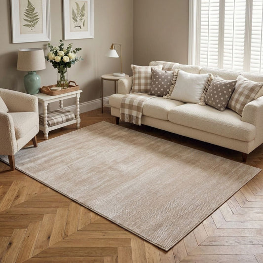 Carmel Beige-Cream Striped Rug | 6020