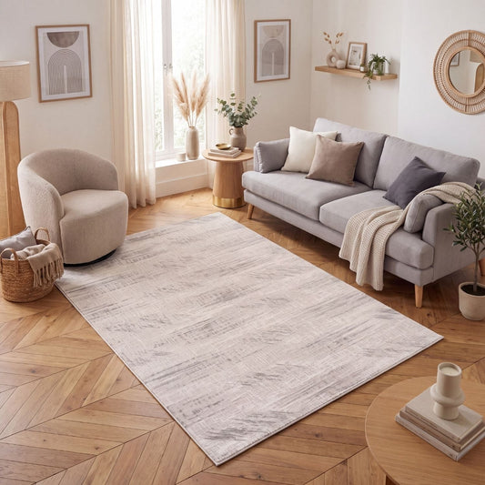 Carmel Cream-Grey Abstract Rug | 6030