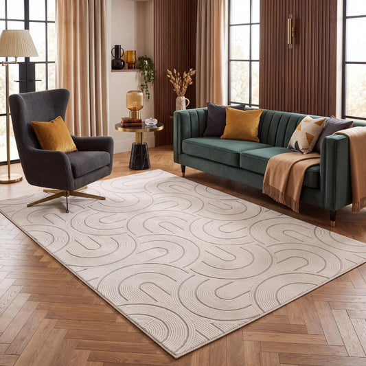 Carmel Cream-Grey Geometric Rug | 6070