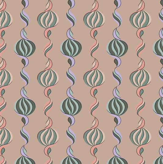 Carousel Twist - Vintage Shell - Wallpaper - Micaela Sharp Collaboration