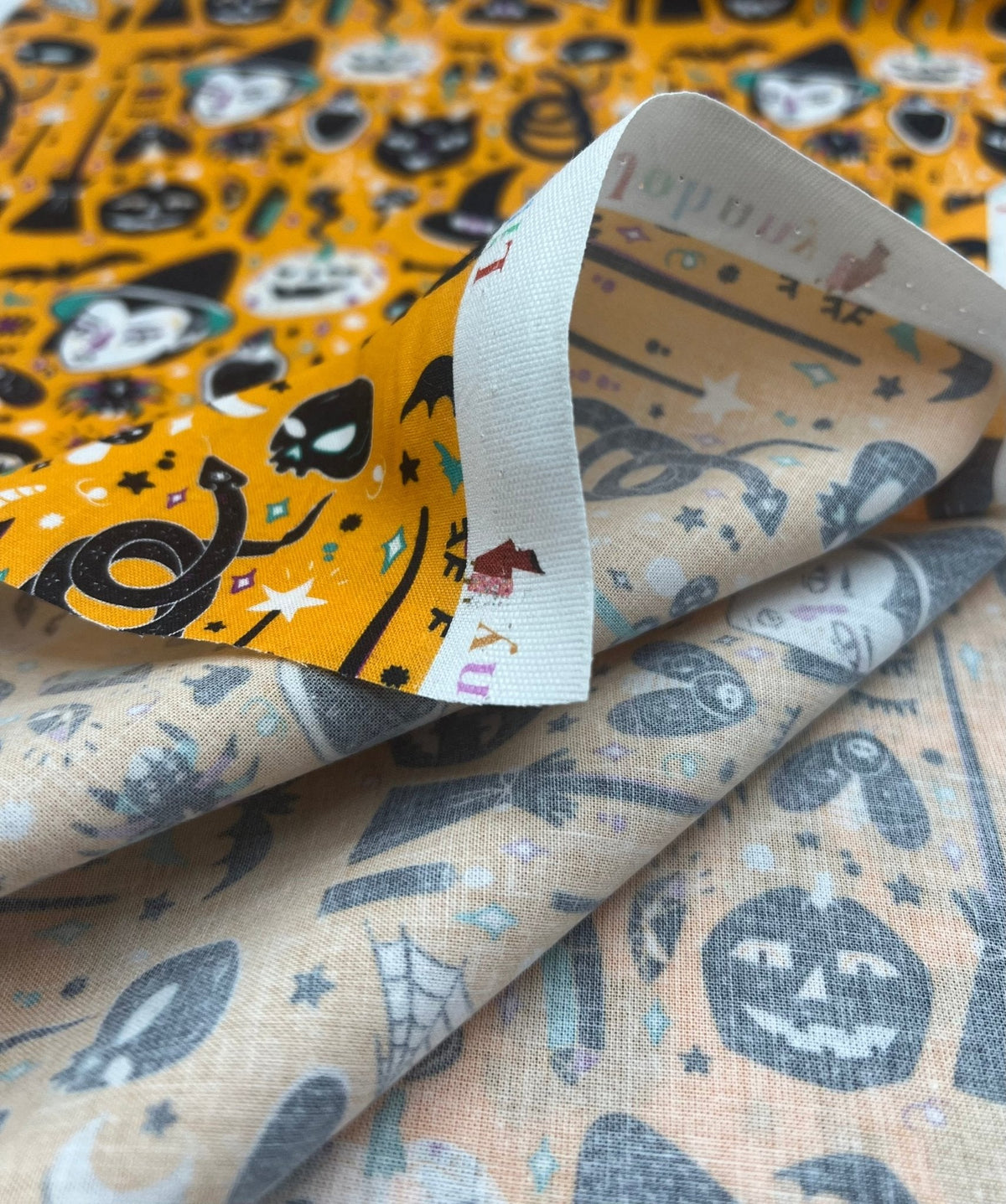 Cartoon Witchcraft Halloween Cotton 115 GSM 100% Cotton Fabric