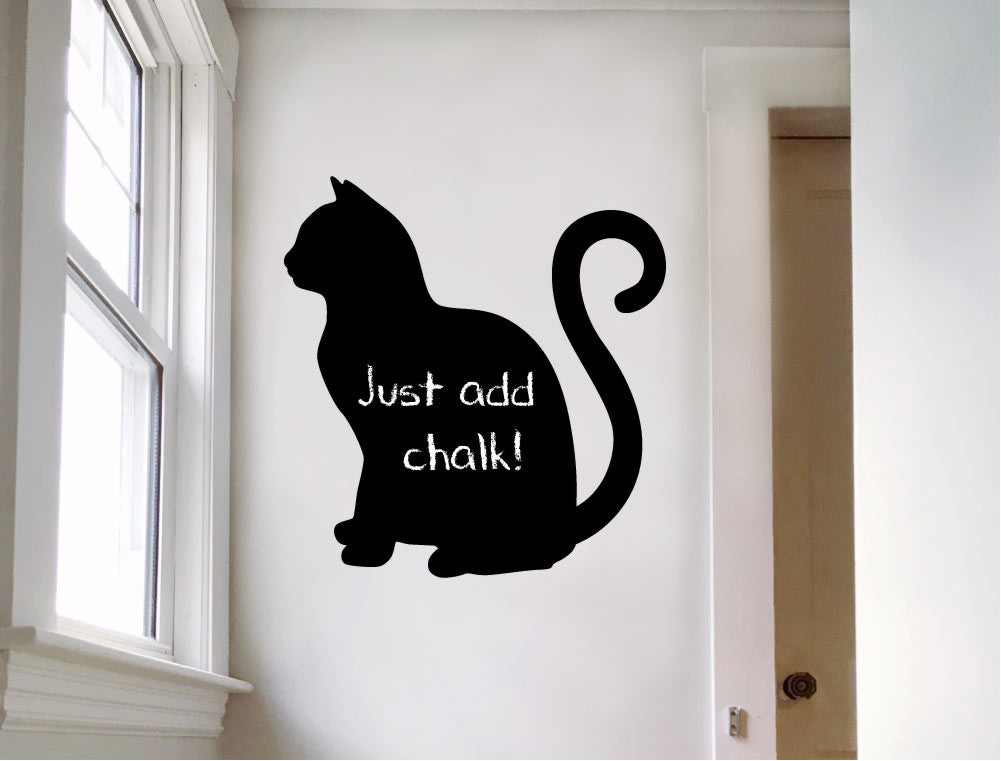 Cat Silhouette Chalkboard Wall Sticker