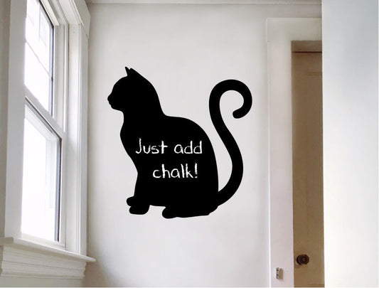 Cat Silhouette Chalkboard Wall Sticker