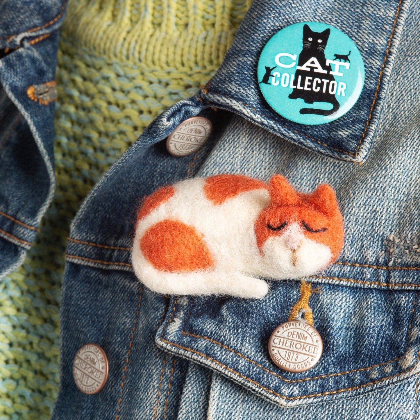 Cat Brooch Needle Felting Kit for Beginners