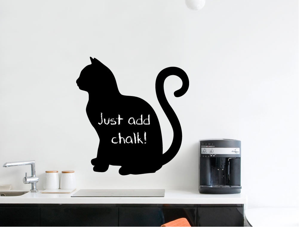 Cat Silhouette Chalkboard Wall Sticker