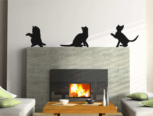 Cat Wall Stickers – Cute Cat Silhouette Vinyl Decor for Nursery