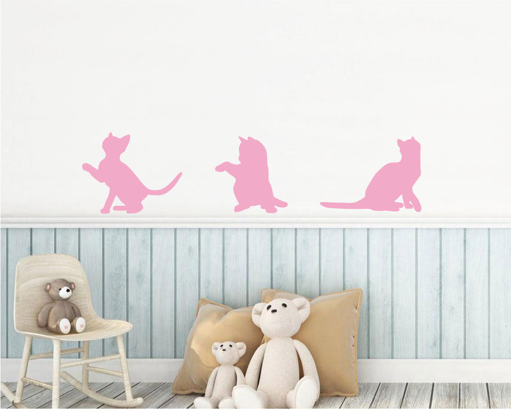 Cat Wall Stickers – Cute Cat Silhouette Vinyl Decor for Nursery