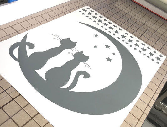 Cats Moon and Stars Nursery Wall Sticker