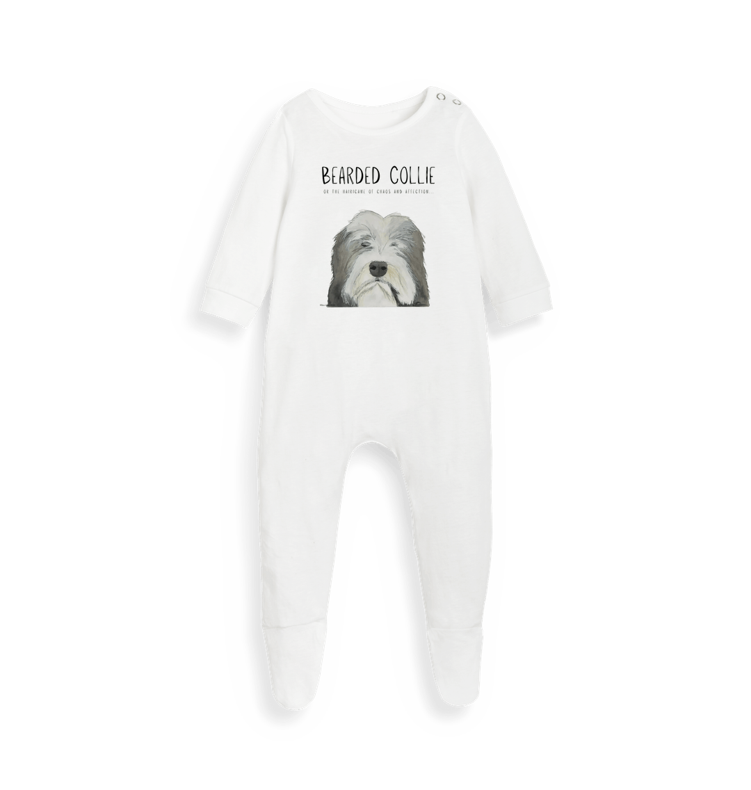 Bearded Collie Baby Sleepsuit: Chaos and Cuddles, All Night Long
