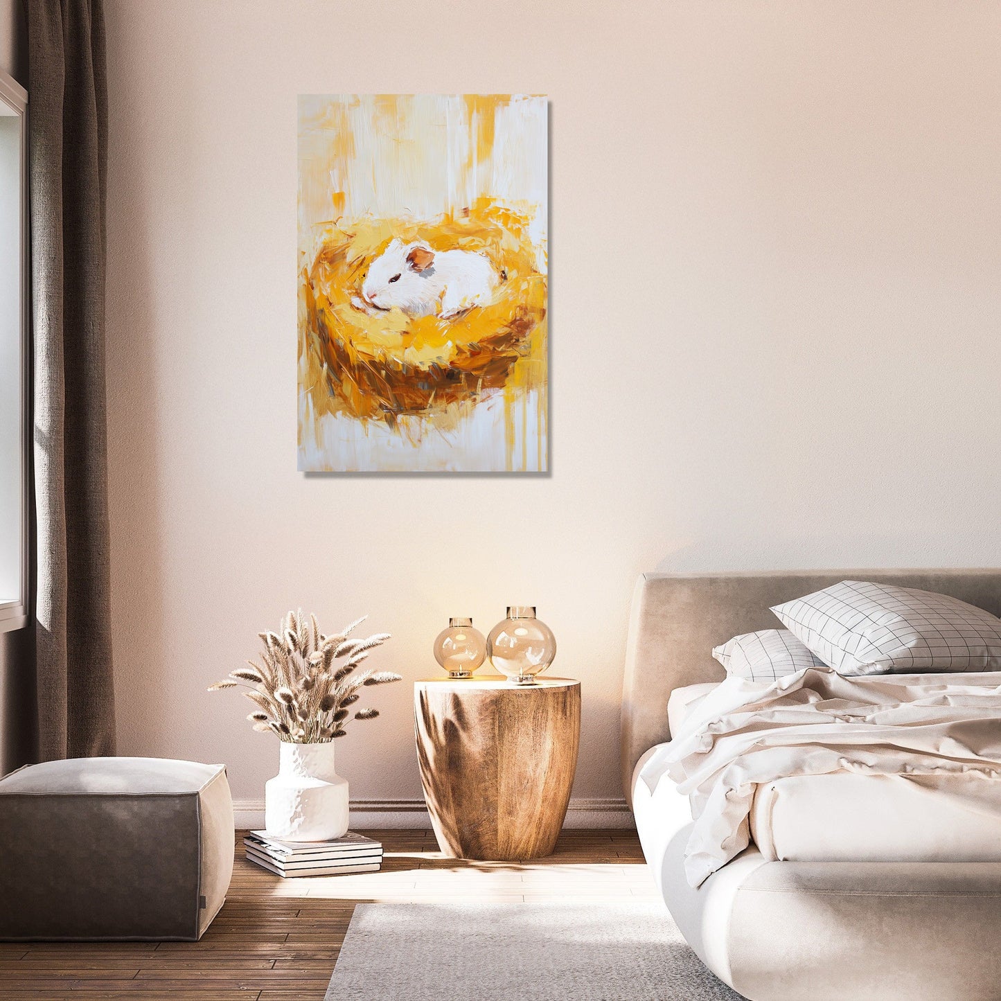 Contented Guinea Pig Canvas