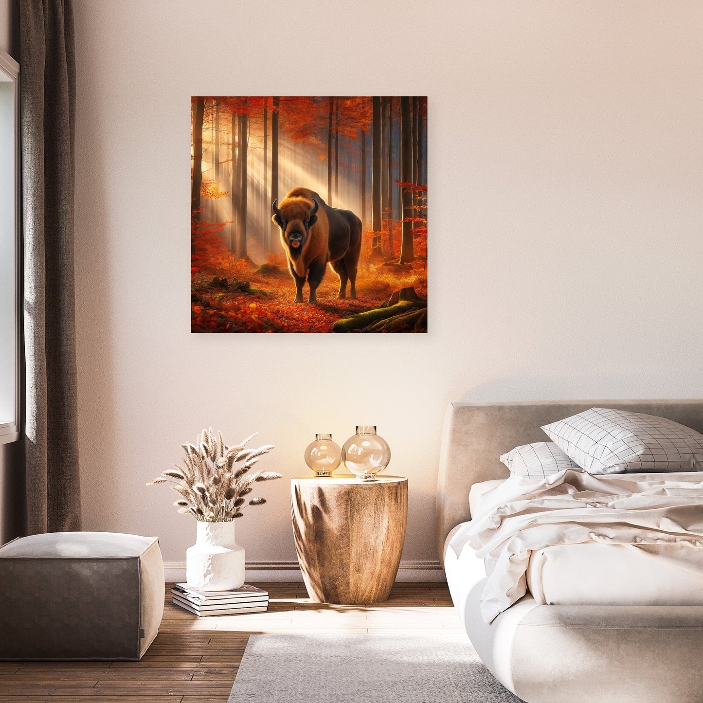 Autumn Bison Canvas