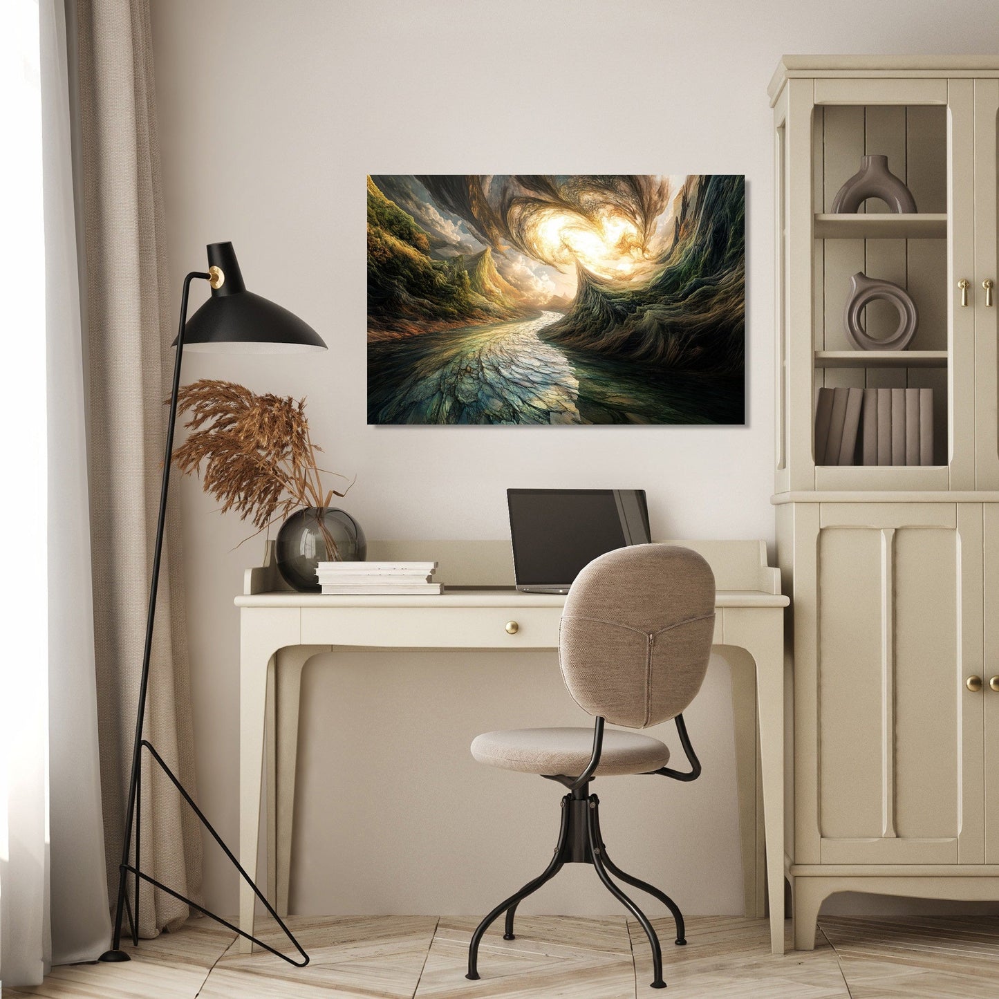 Geometric River Reverie Canvas