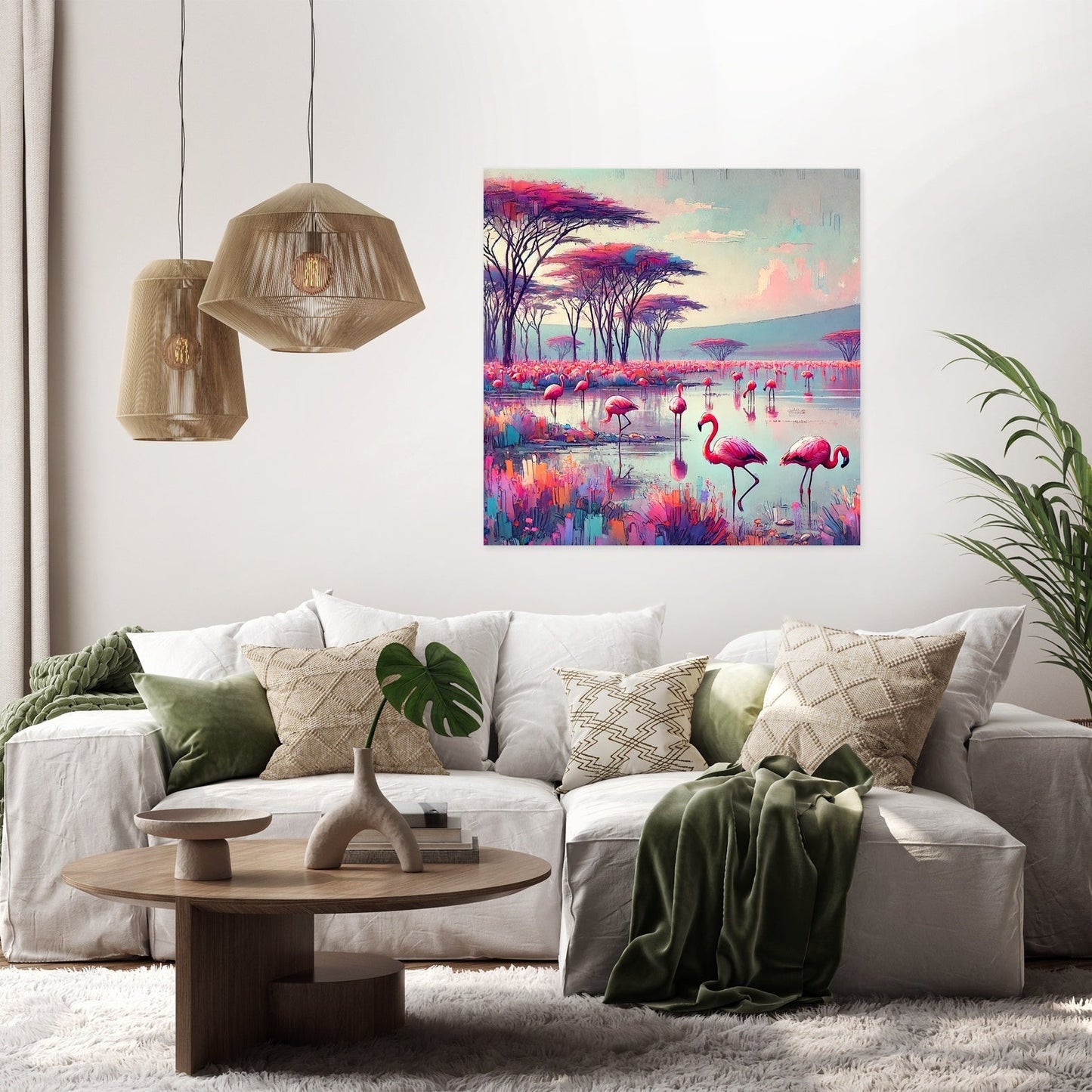 Flamingo Paradise Canvas
