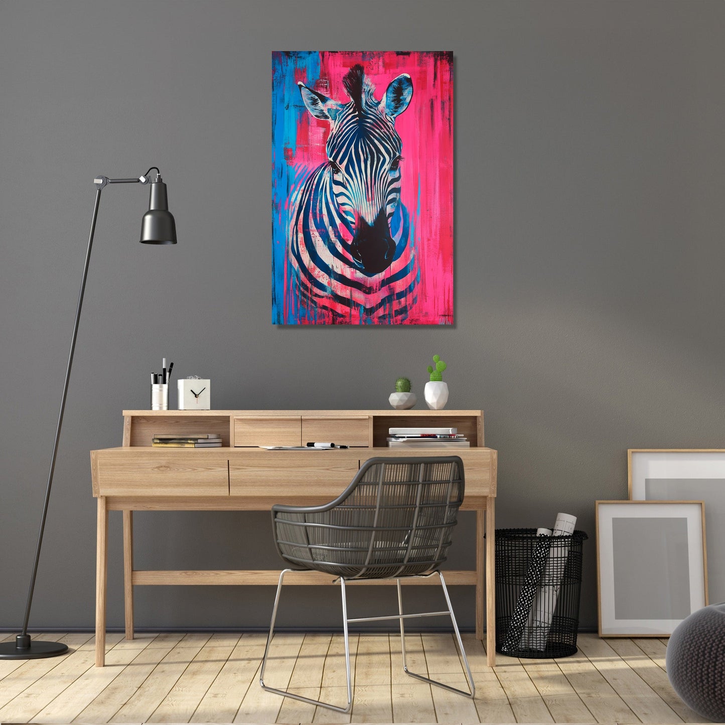 Vibrant Zebra Dance Canvas