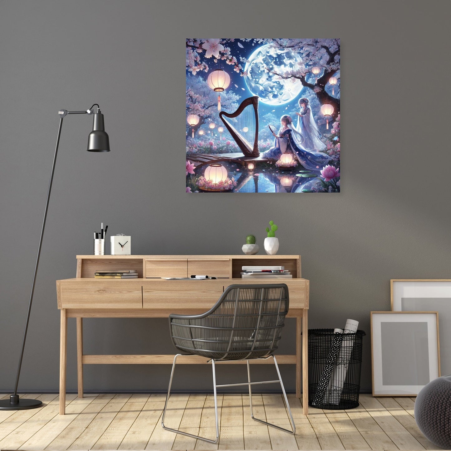 Moonlit Garden Serenade Canvas
