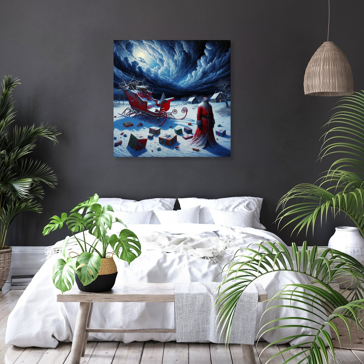 Santa's Somber Nightfall Canvas