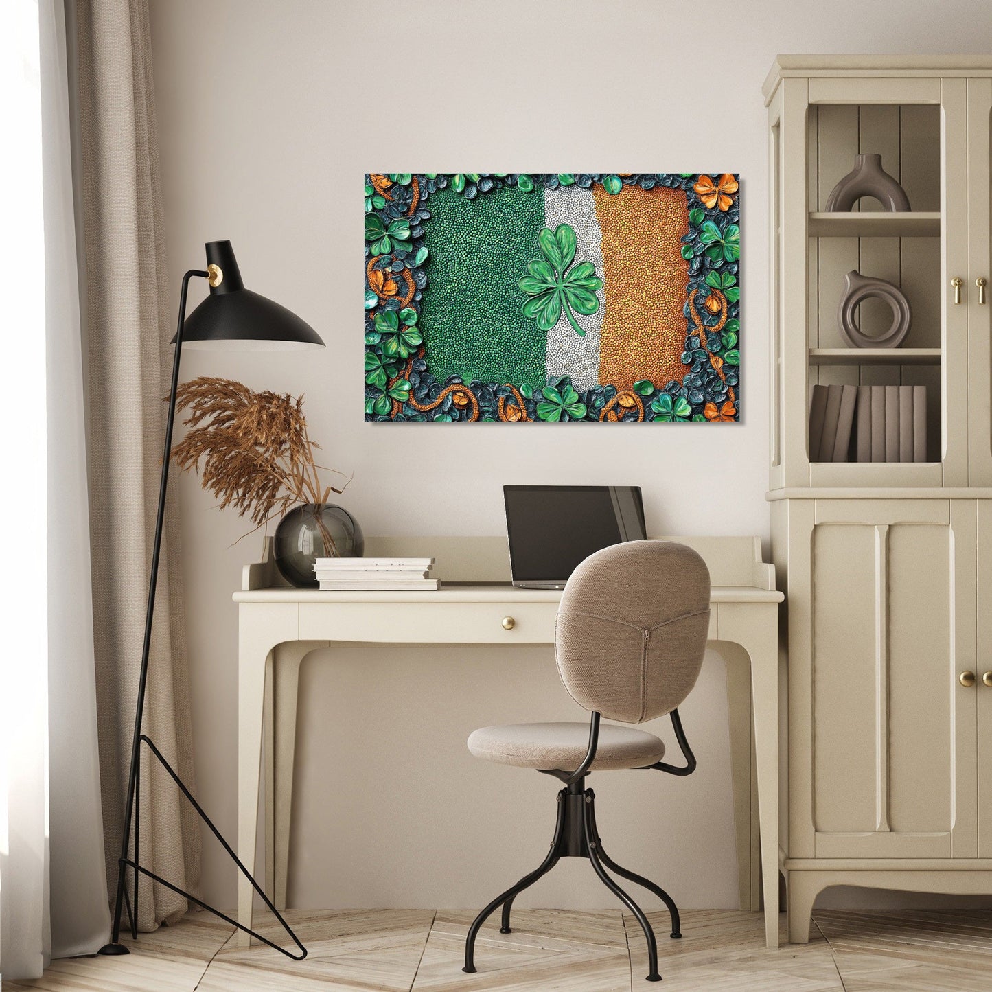 Shamrock Flag Pointillist Canvas