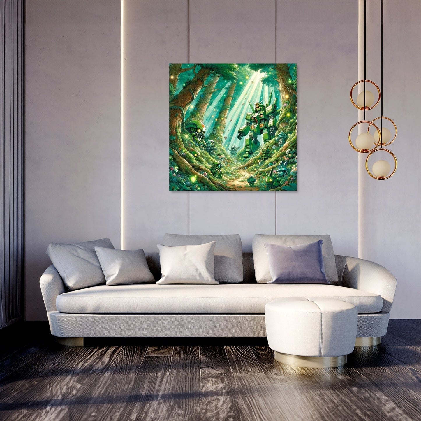 Enchanted Mecha Forest Canvas