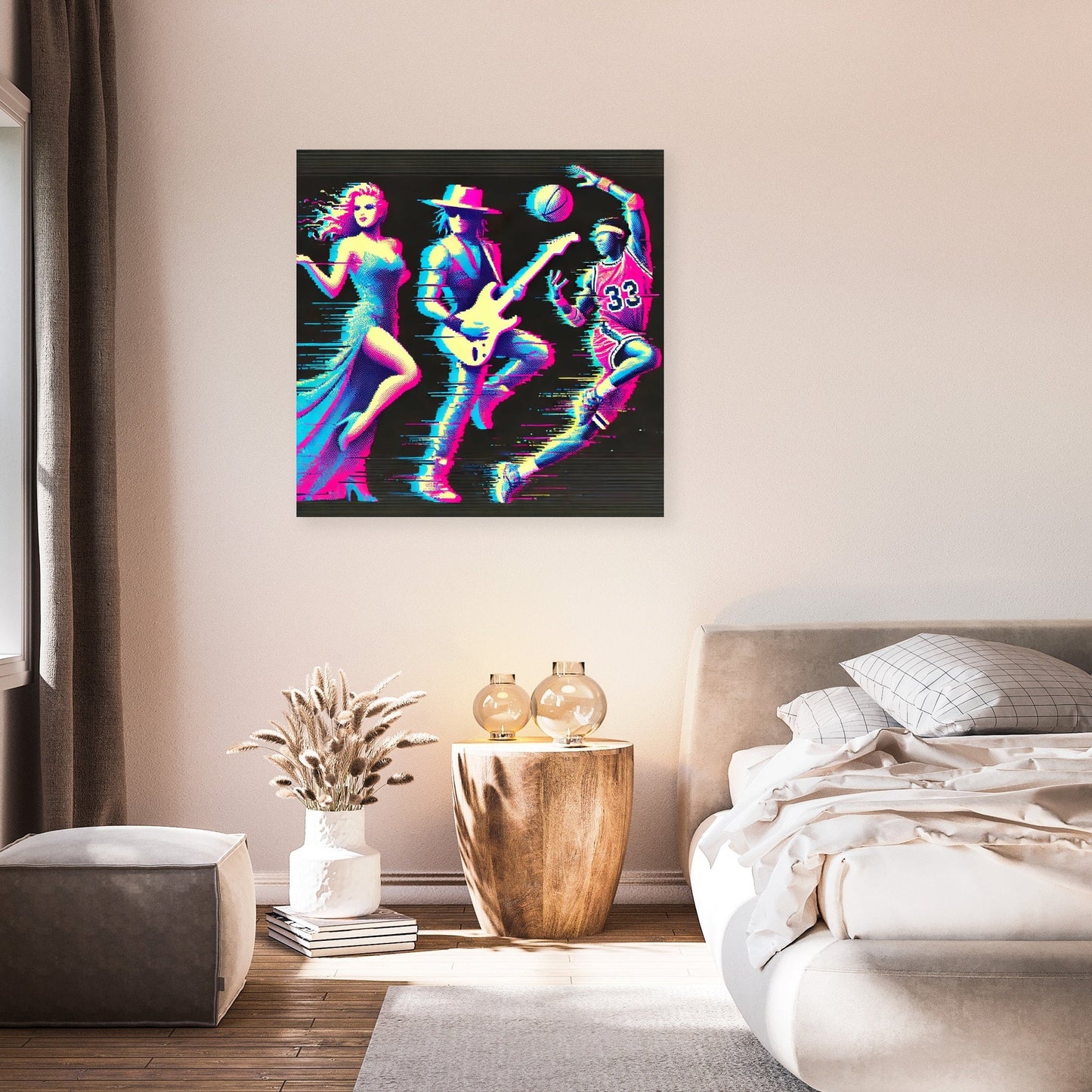 Glitch Icon Silhouette Canvas