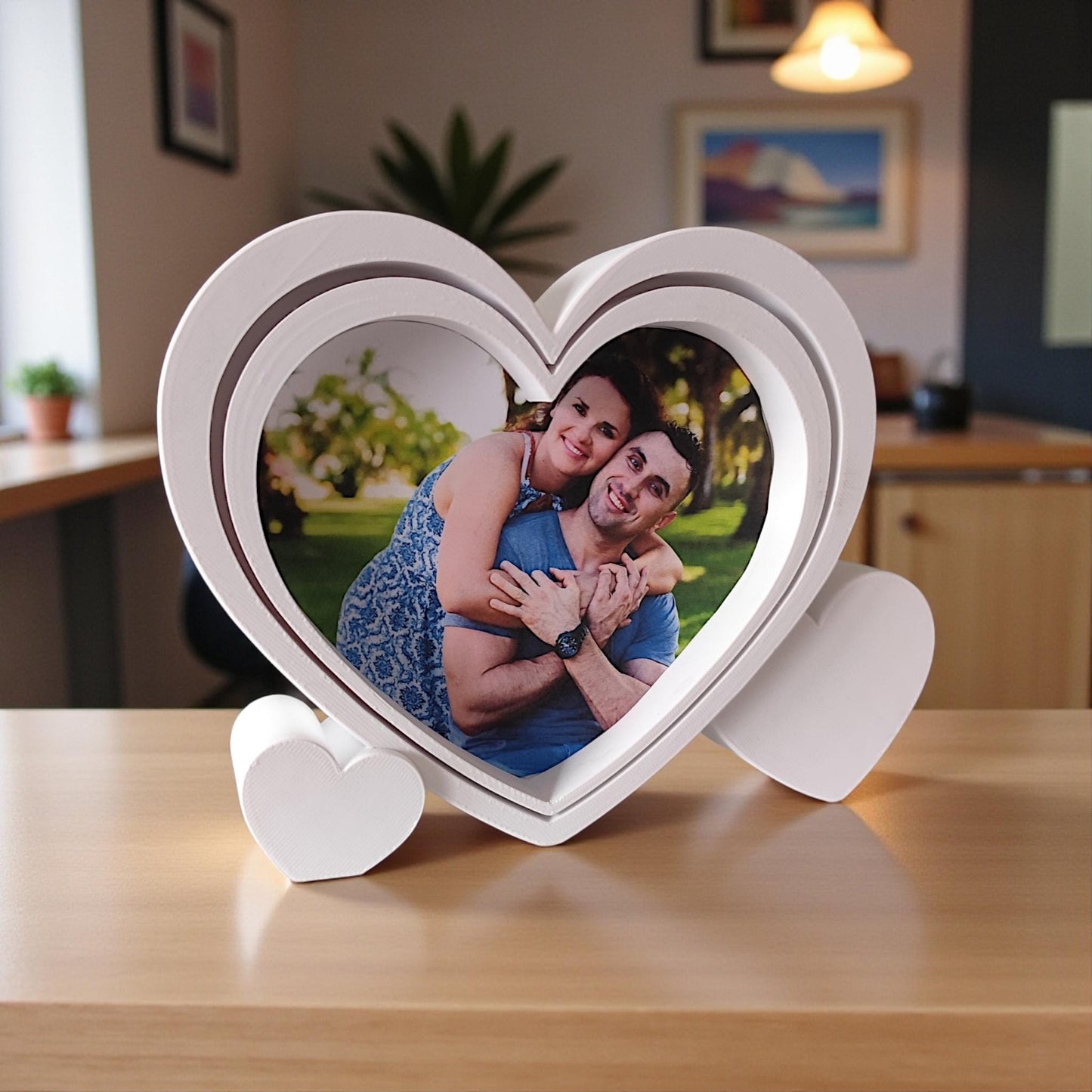 3D Printed Heart Photo Frame – Freestanding Valentine's Gift with Template