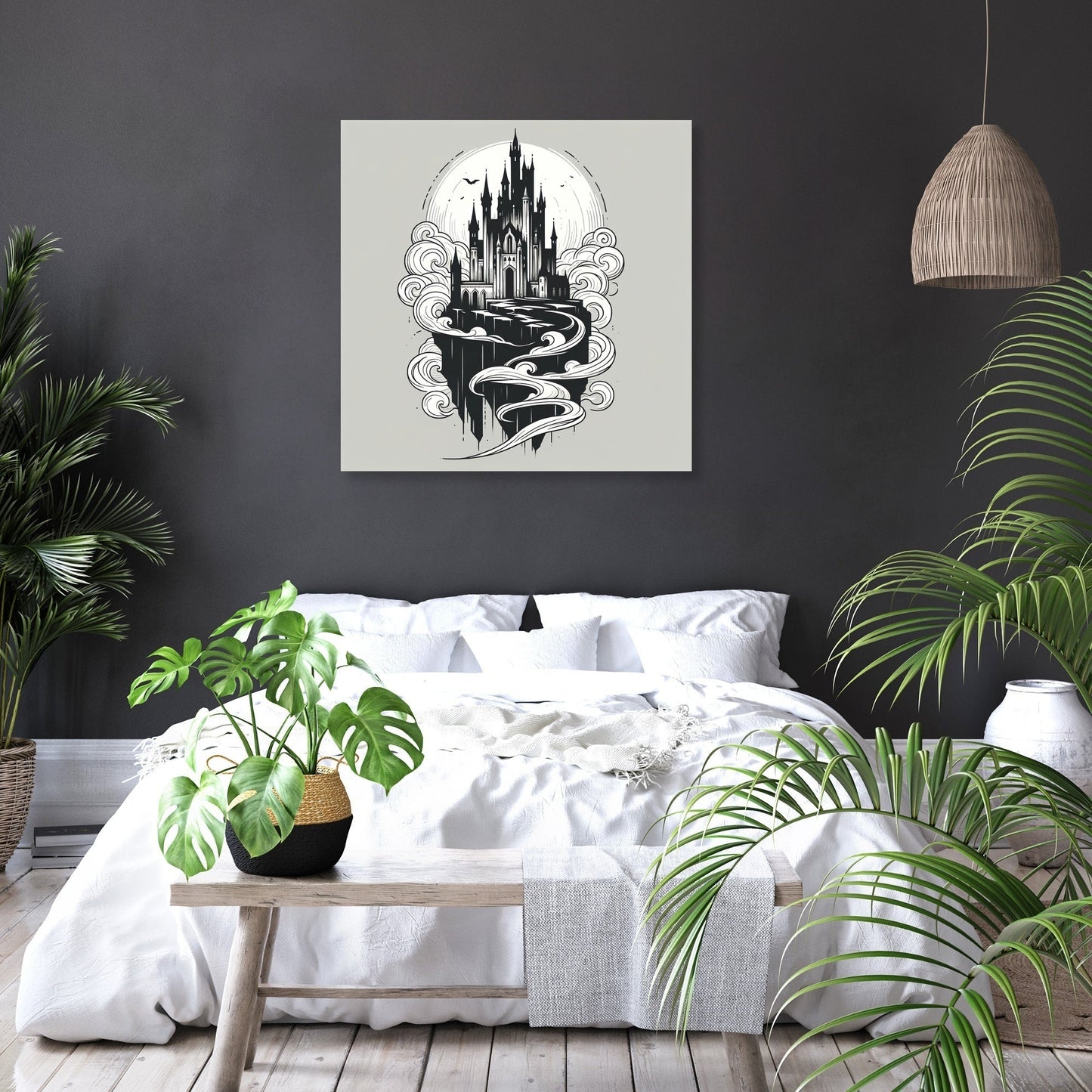 Misty Gothic Castle Canvas