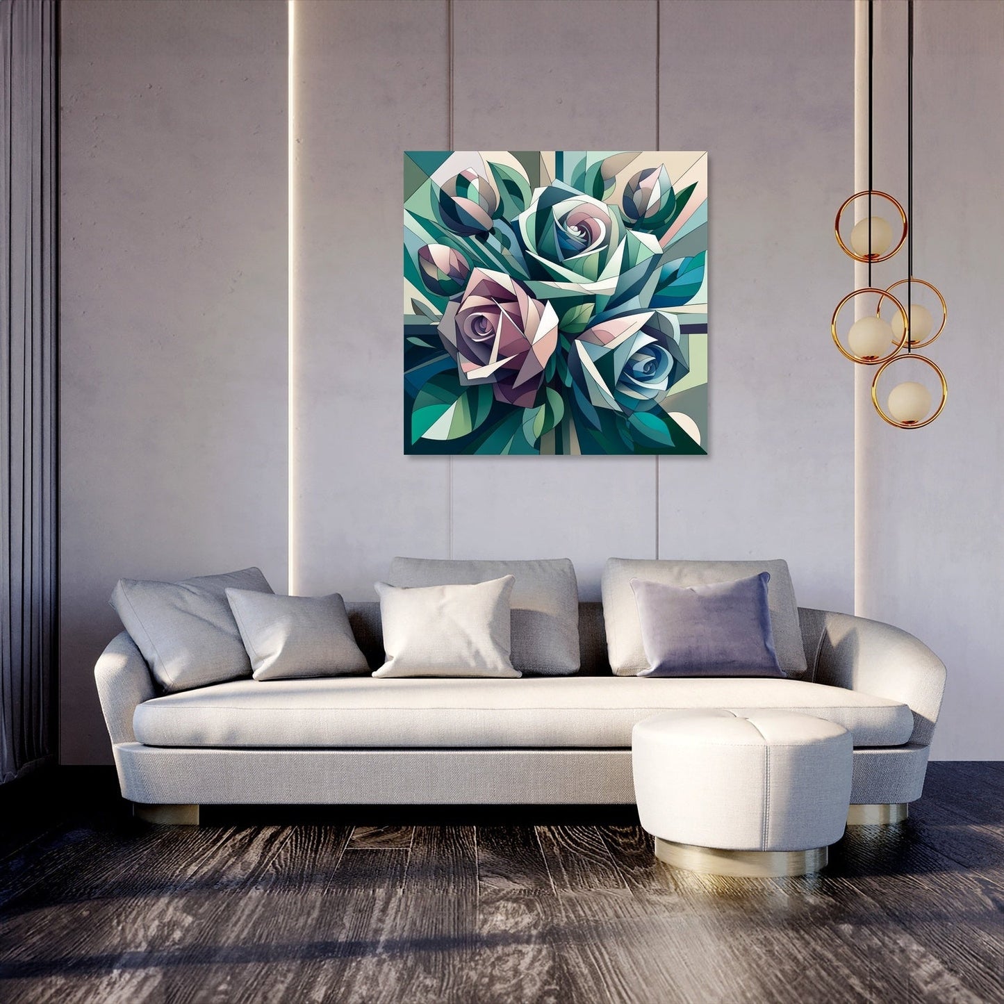 Cubism Rose Puzzle Canvas