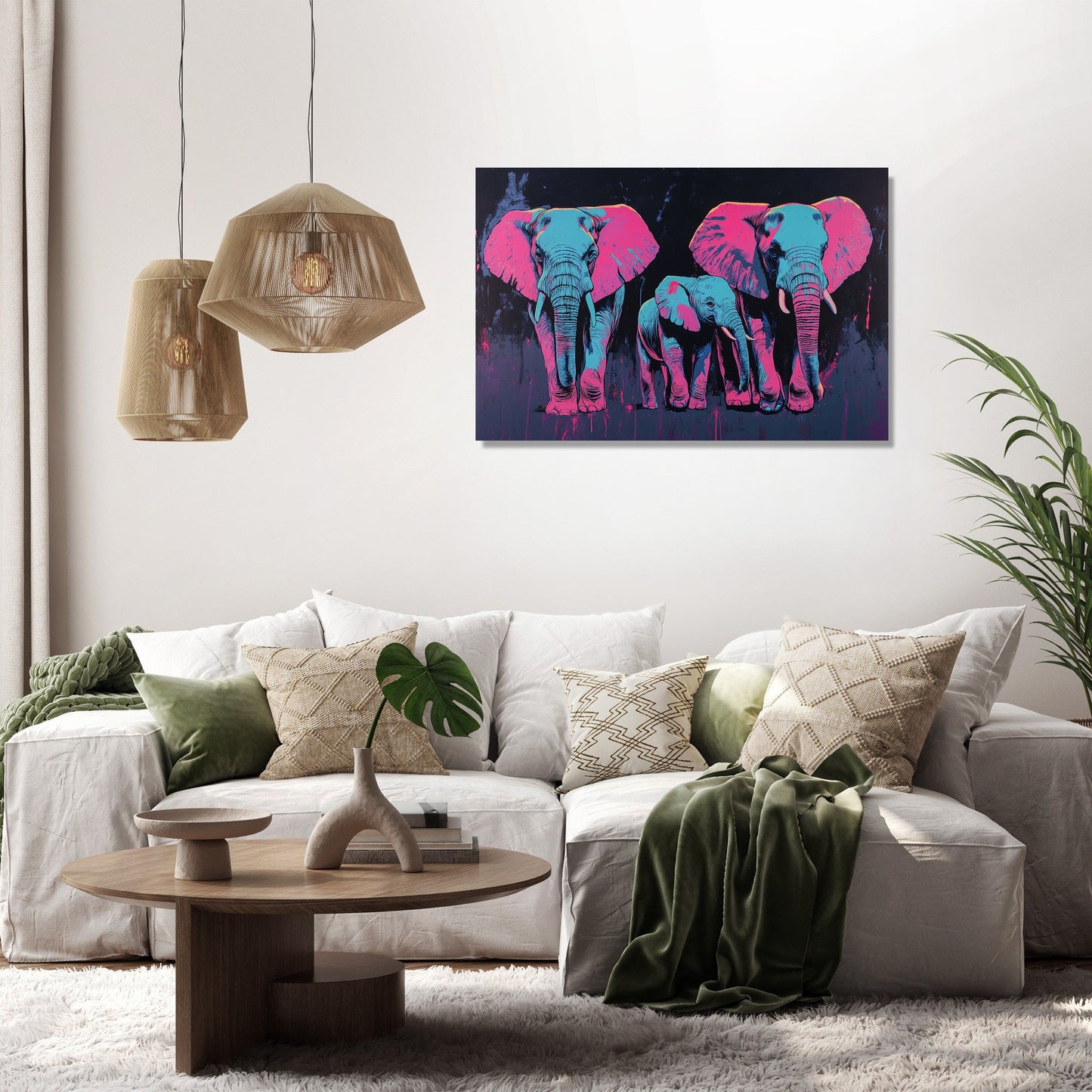 Elephant Family Harmony Canvas
