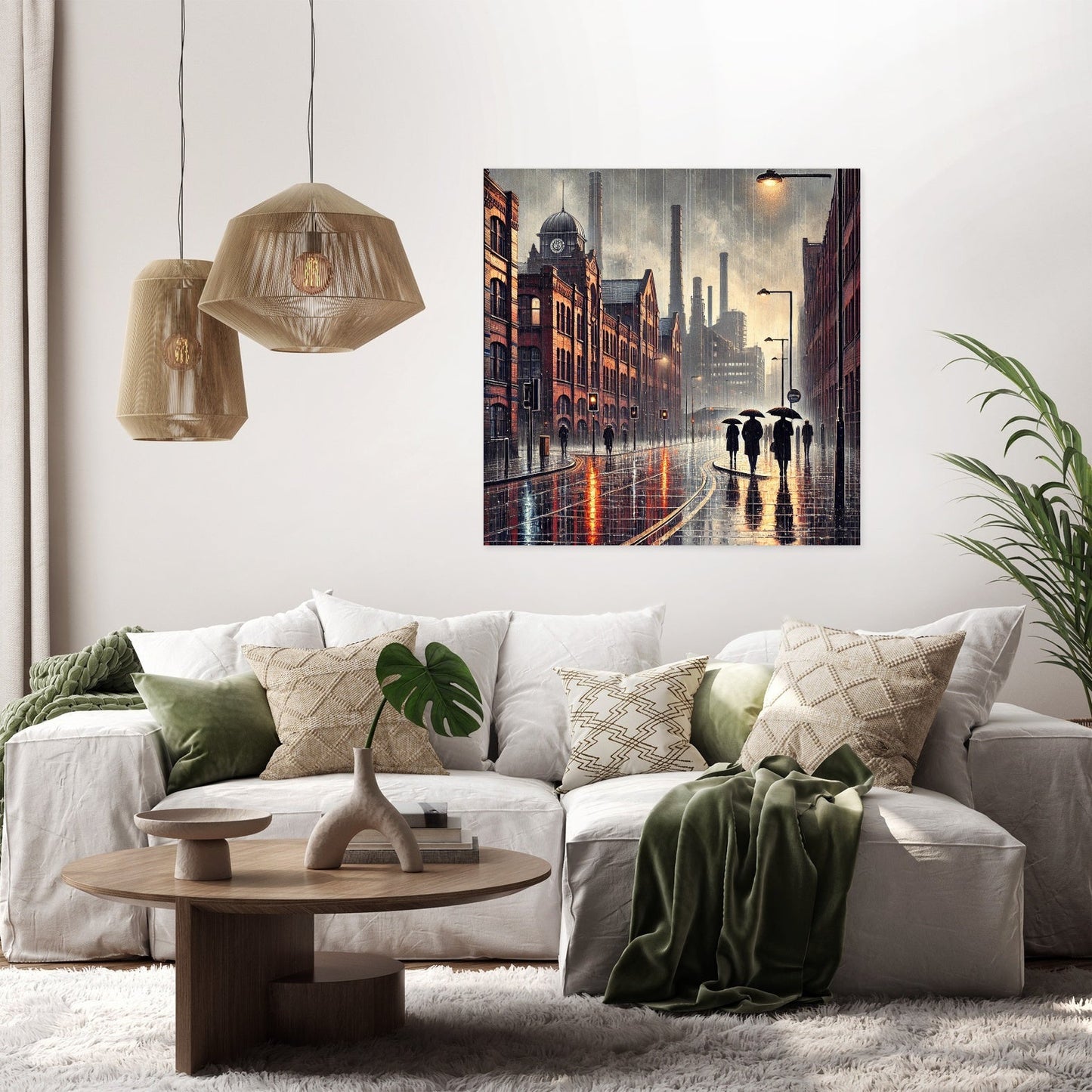 Industrial Rainfall Manchester Canvas