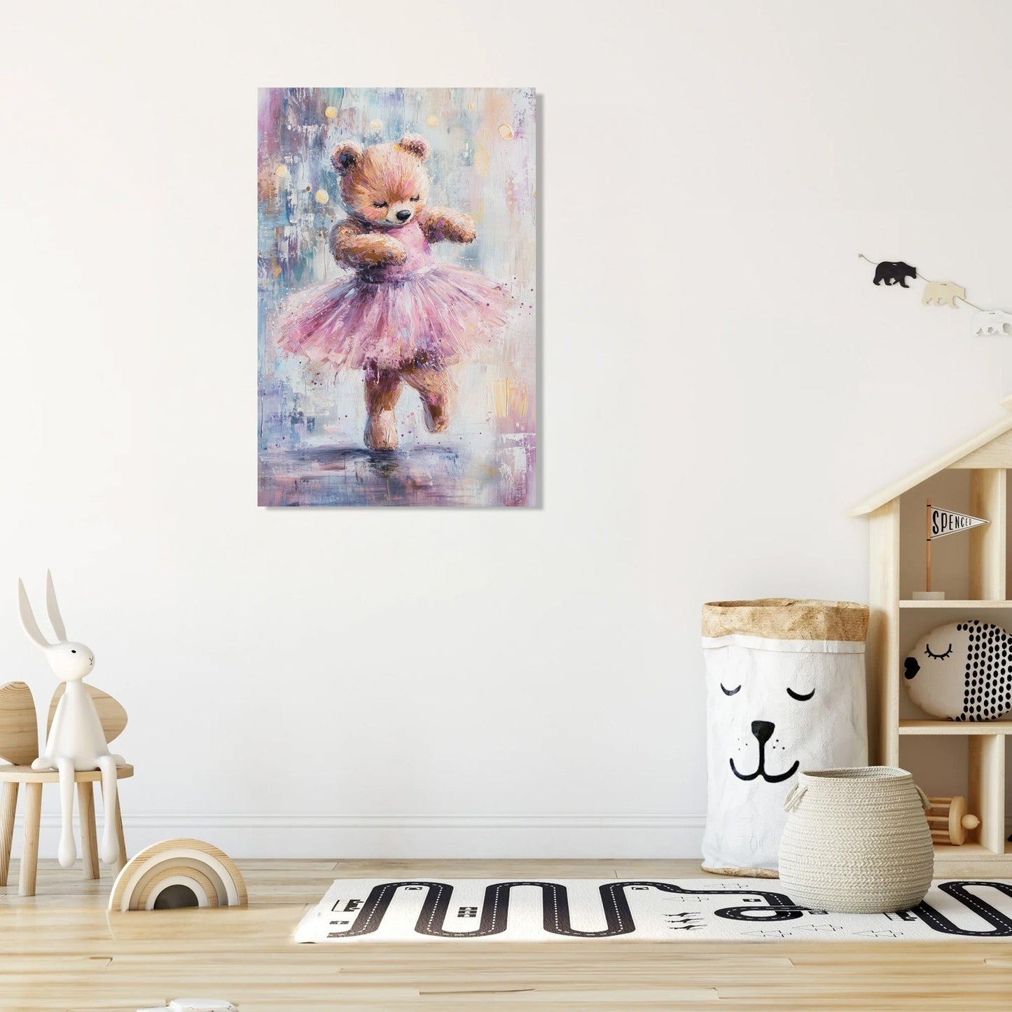 Joyful Ballerina Bear Canvas