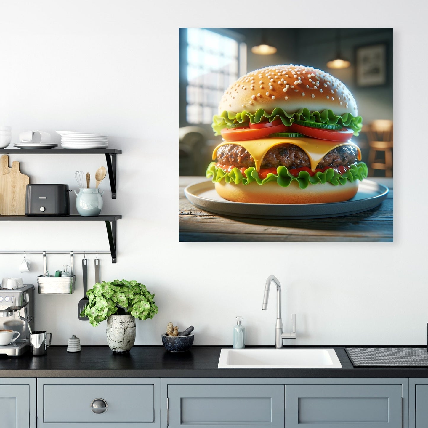 Gourmet Burger Delight Canvas
