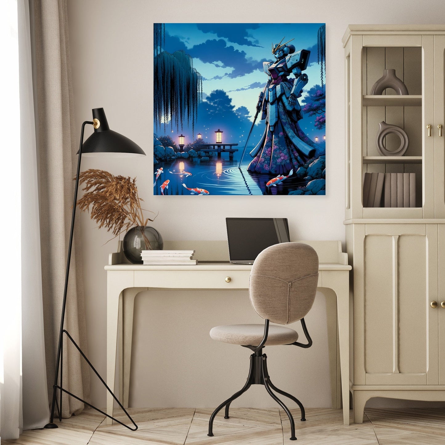 Mecha Geisha at Dusk Canvas
