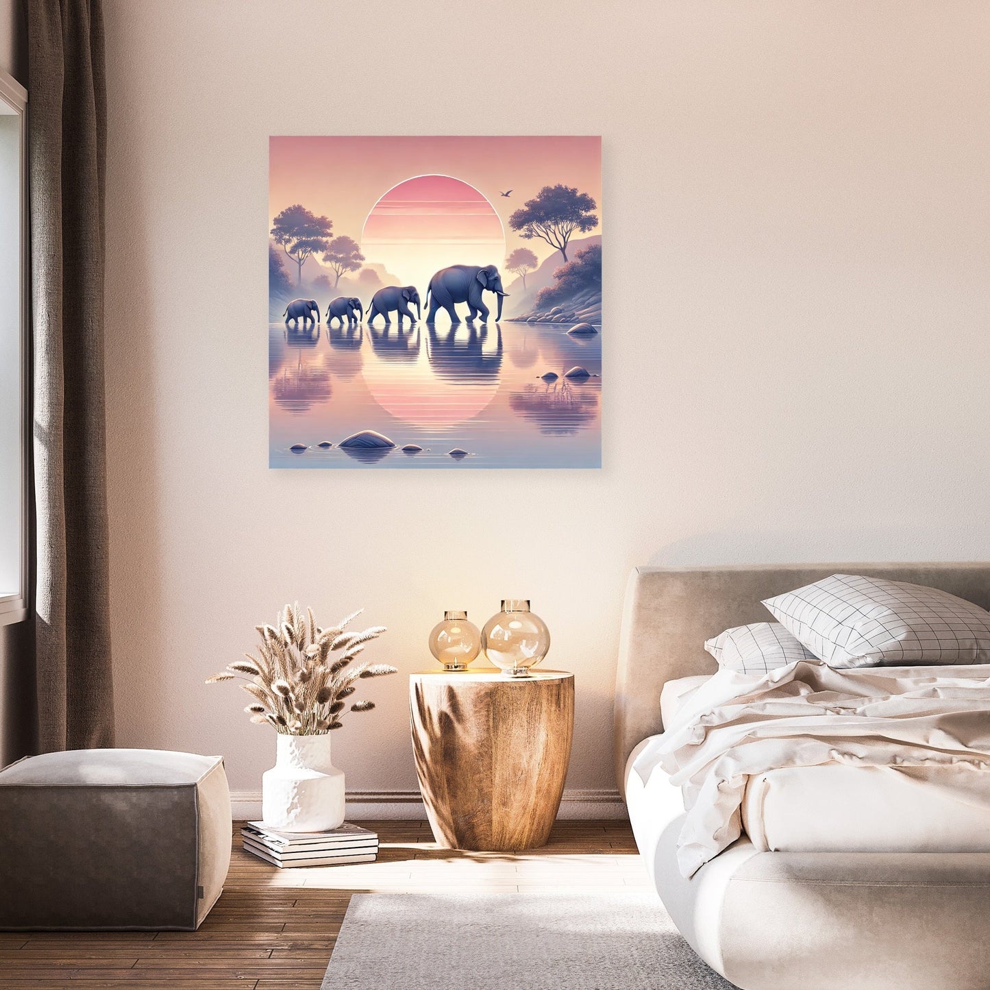 Elephant Sunrise Canvas