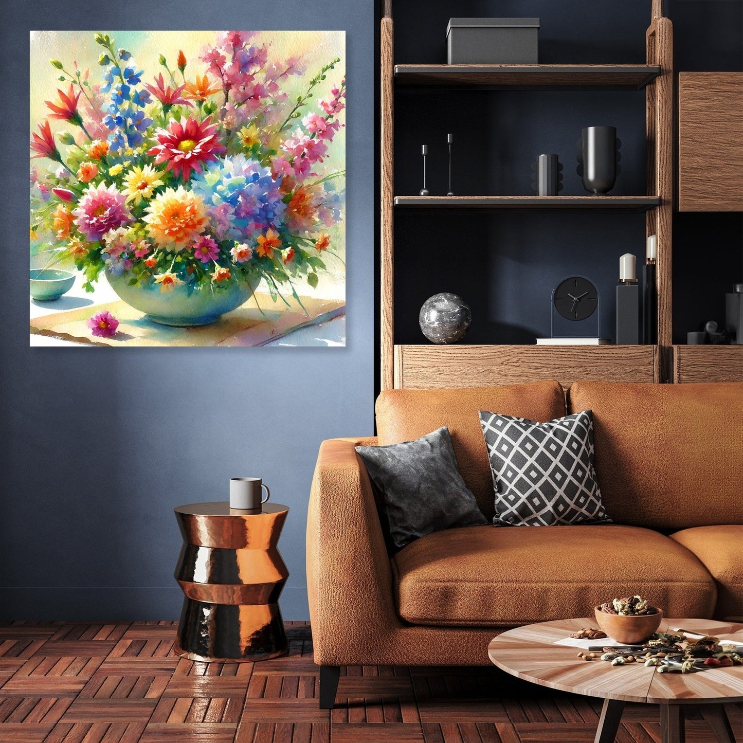 Vibrant Ikebana Canvas