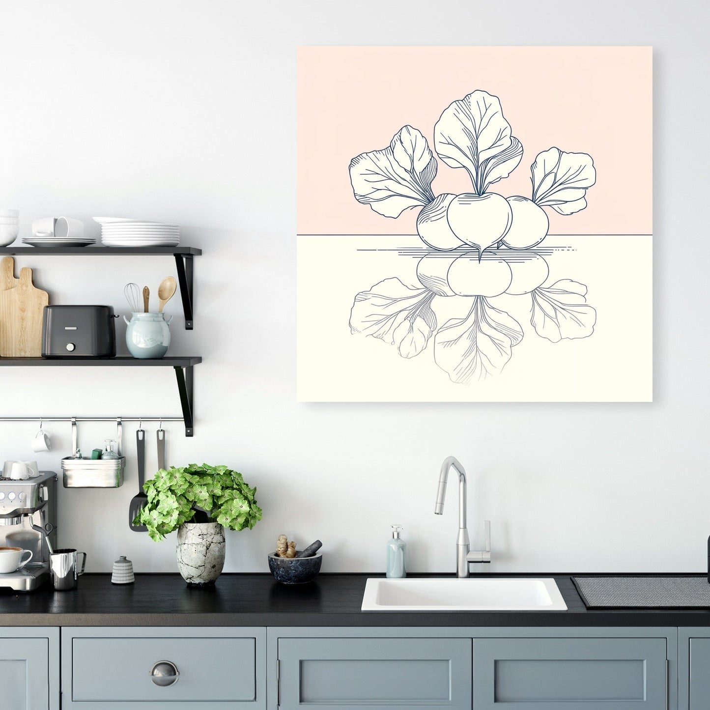 Serene Radish Reflections Canvas