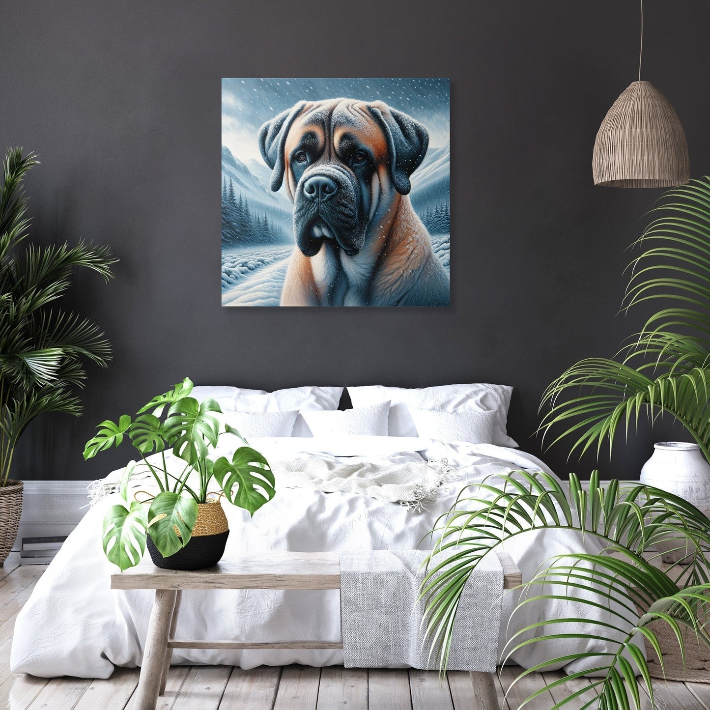 Winter's Guardian Bullmastiff Canvas