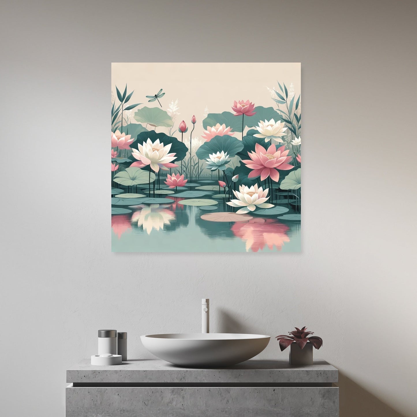 Lotus Pond Tranquility Canvas
