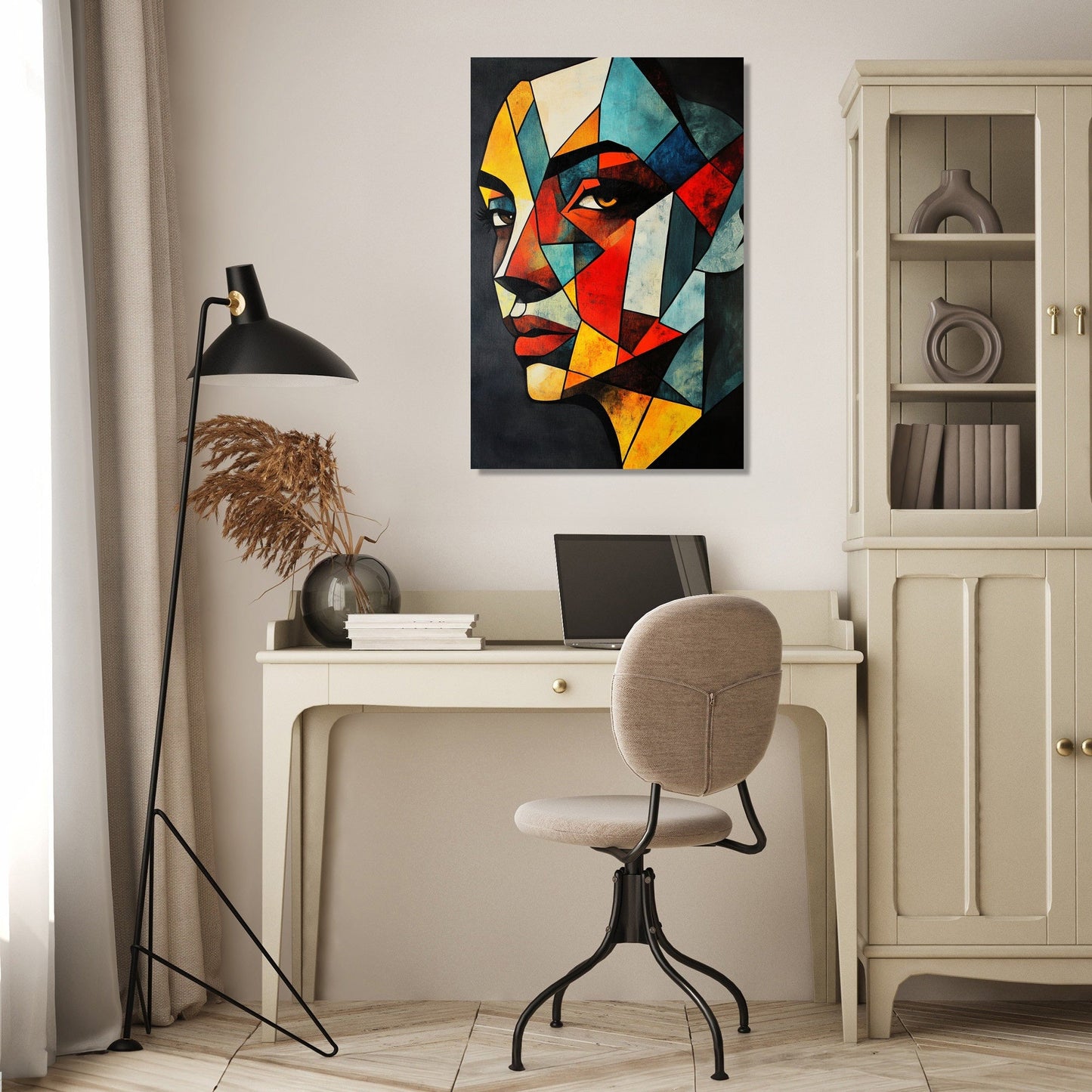 Geometric Visage Canvas